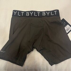 BYLT size medium dark olive flex boxer briefs
